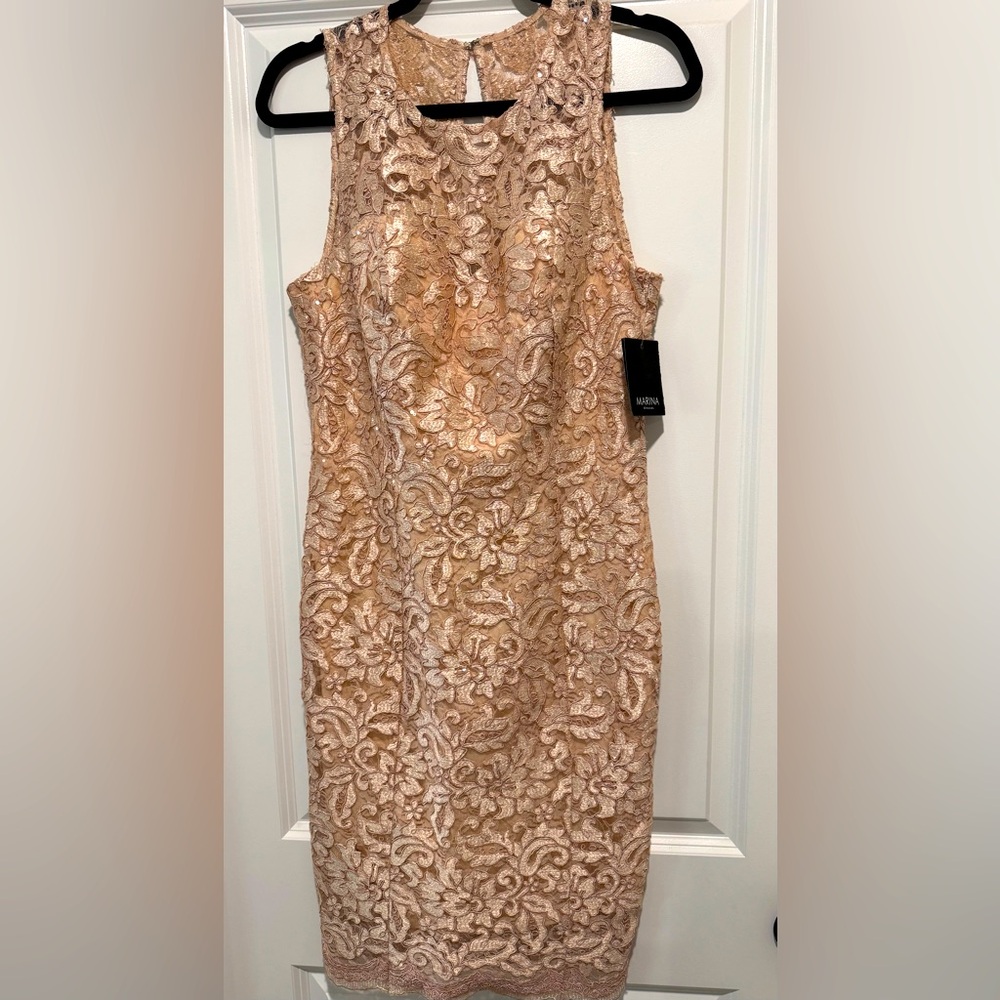 Marina sleeveless‎ midi length sheath dress